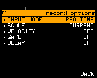 Melody Record Options