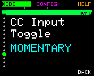 CC Input Toggle (default Momentary)