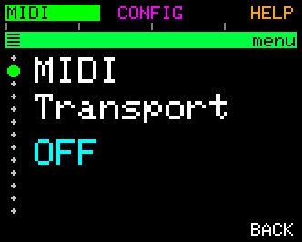 MIDI Transport (default OFF)