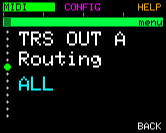 TRS OUT A Routing (default All)