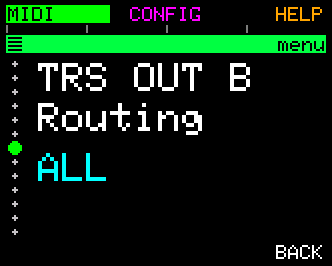 TRS OUT B Routing (default All)