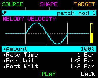 Modulation Edit - Showing a waveform with pre and post wait periods