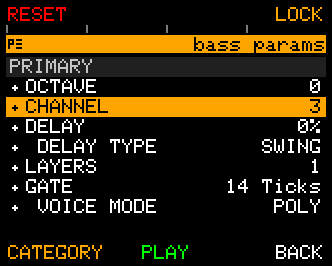 Bass Track Parameters